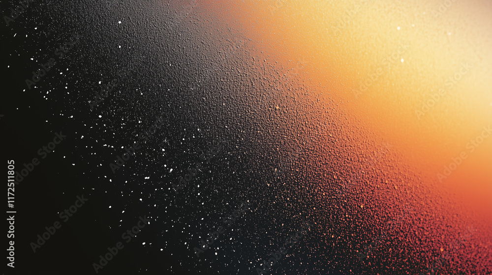 Poster fiery abstract gradient with textured depth: a bold blend of orange and black hues