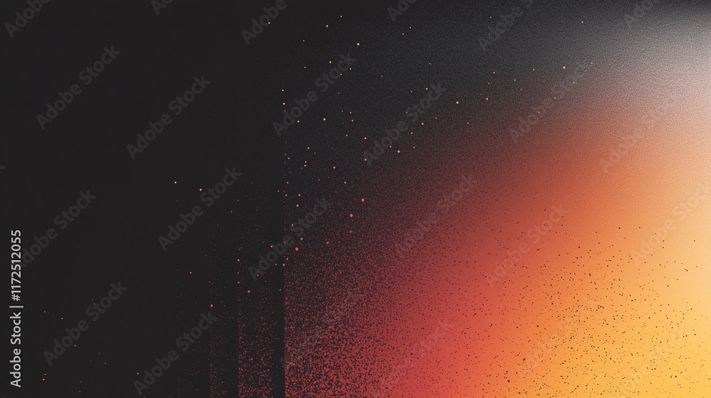 Poster fiery abstract gradient with textured depth: a bold blend of orange and black hues