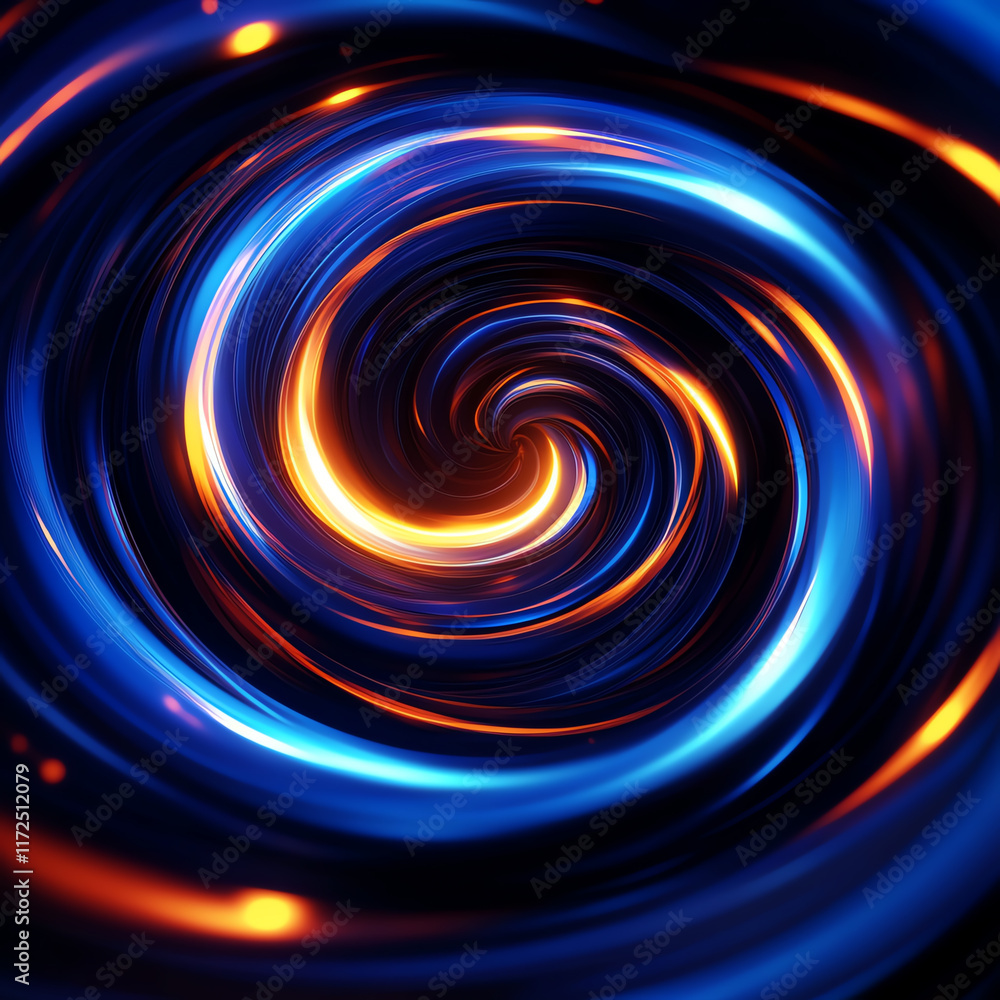 Aufkleber a mesmerizing swirl of blue and orange lights, creating a dynamic and vibrant abstract visual experi