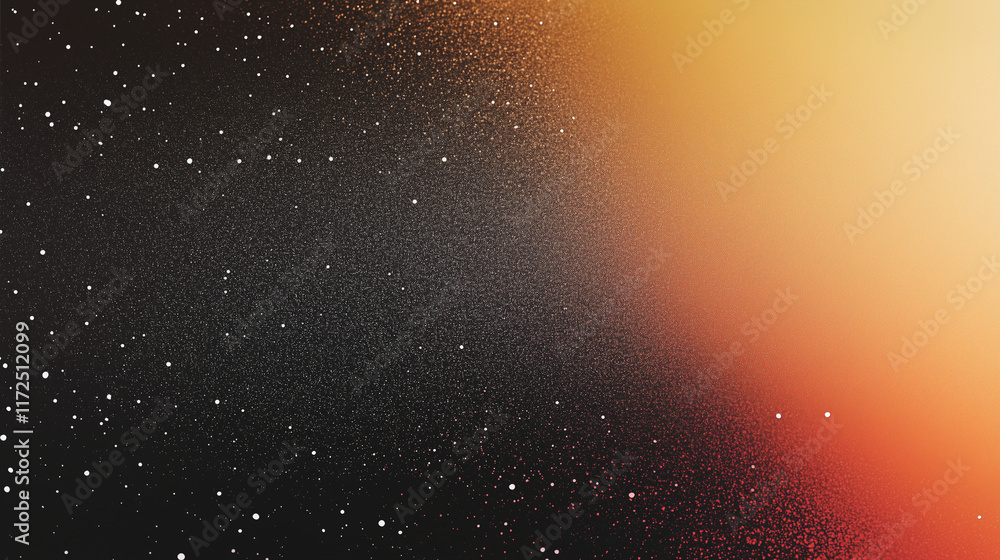 Poster fiery abstract gradient with textured depth: a bold blend of orange and black hues