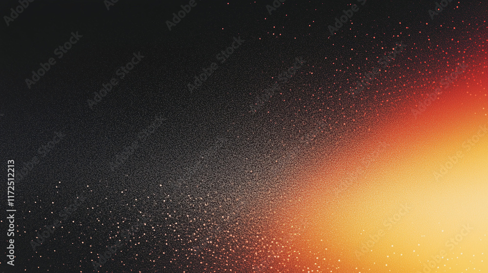 Poster Fiery Abstract Gradient with Textured Depth: A Bold Blend of Orange and Black Hues