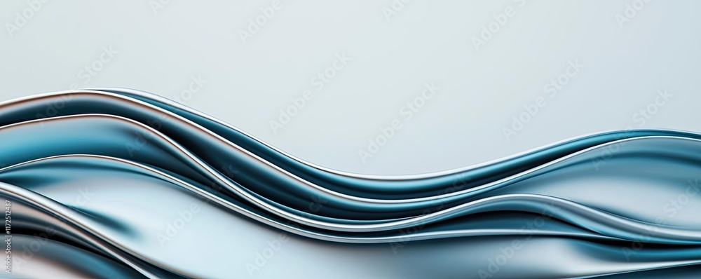 Poster metallic abstract background idea. abstract design featuring soft flowing lines in blue tones agains