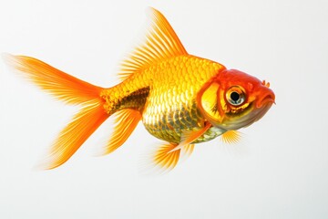Fototapeta premium Bright goldfish swimming gracefully, showcasing vibrant orange h