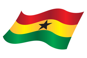 National flag of Ghana red yellow and green horizontal stripes with a black star on central band