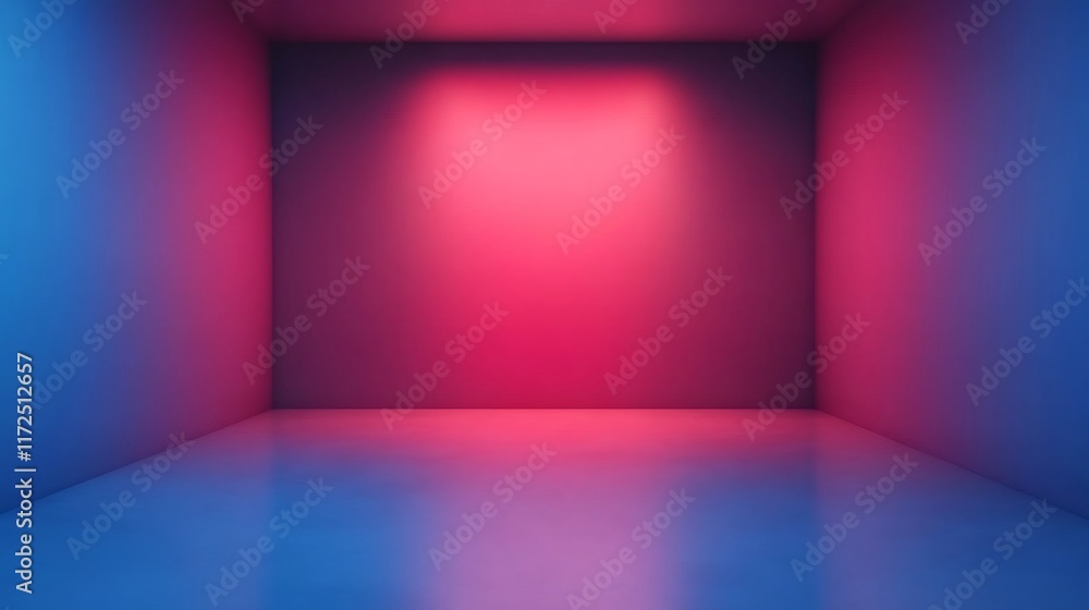 Poster vibrant red and blue gradient abstract 3d background with clean copy space