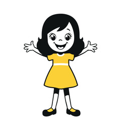 Fototapeta premium Cute happy girl vector