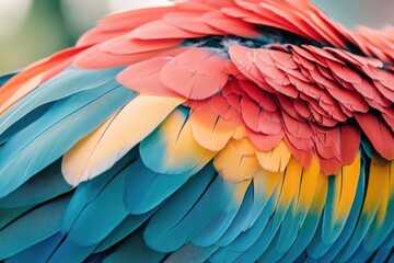 Obraz premium Vivid feathers showcase vibrant colors and intricate patterns in