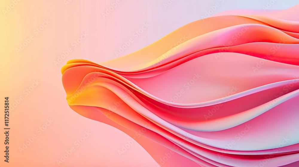 Aufkleber splash abstract background idea. vibrant flowing waves in pink and orange hues create a dynamic abst