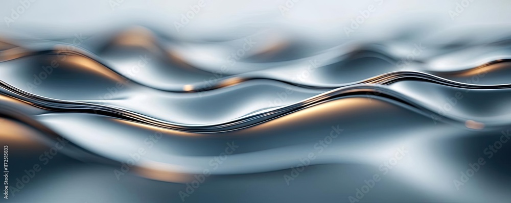 Poster metallic abstract background idea. gentle waves create a mesmerizing pattern reflecting soft light a