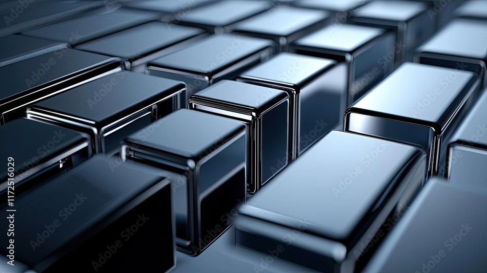 Poster metallic abstract background idea. abstract close-up of metallic blocks showcasing a modern, sleek d