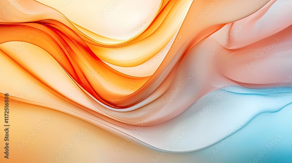 Poster waves abstract background concept. abstract design featuring flowing waves of vibrant colors in soft