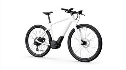 Fototapeta premium Sleek and Modern Electric Bicycle with Minimalist Design Ideal for Eco-Friendly Urban Commuting and Sustainable Transportation Solutions in Modern Cities