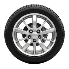 Obraz premium Car Wheel on Pristine White Background