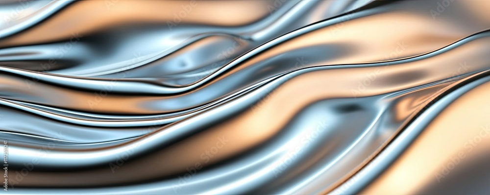Aufkleber metallic abstract background idea. abstract metallic wave background with a mix of silver and gold t