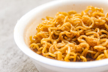 close-up of a bowl of noodles