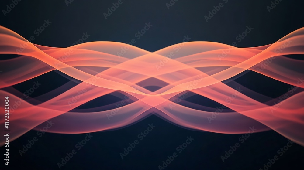 Poster mesmerizing symmetrical abstract loops in bright and elegant tones