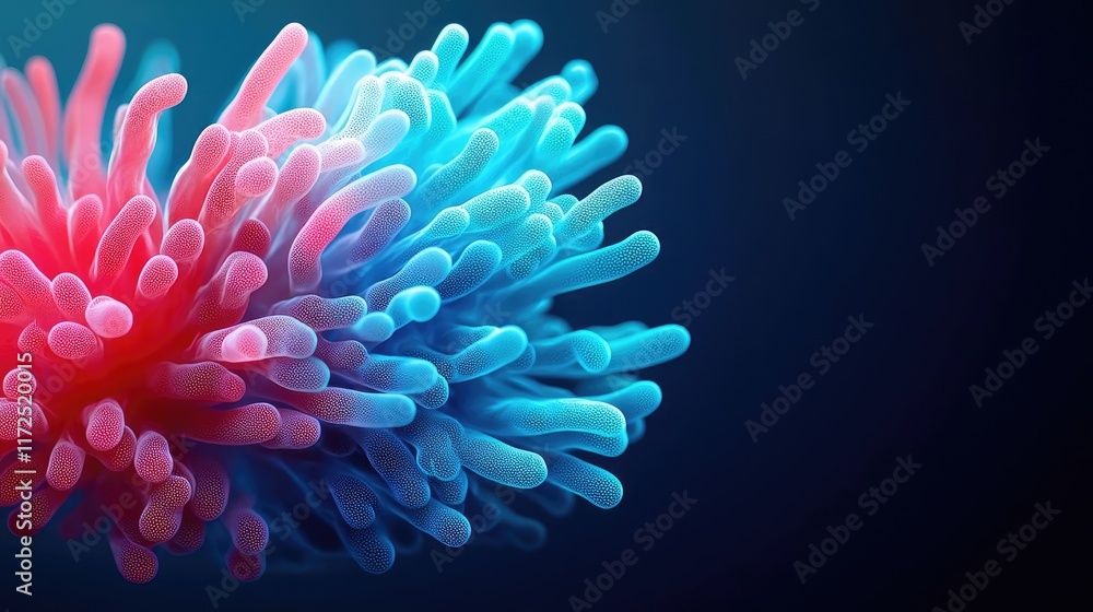 Aufkleber splash abstract background idea. colorful microscopic view of vibrant coral-like structures in deep 