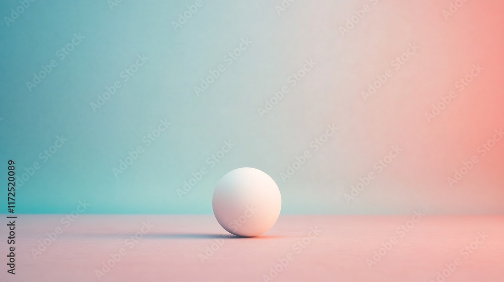 Poster minimalist 3d sphere on soft gradient floor