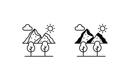 Hills icon design with white background stock illustration