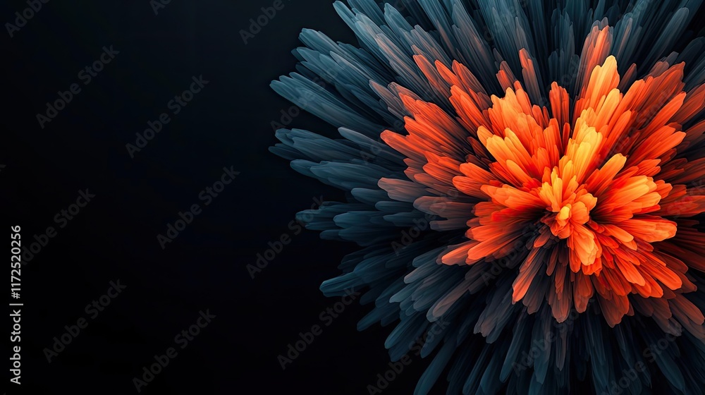 Aufkleber splash abstract background idea. a vibrant abstract design featuring dynamic orange and black elemen