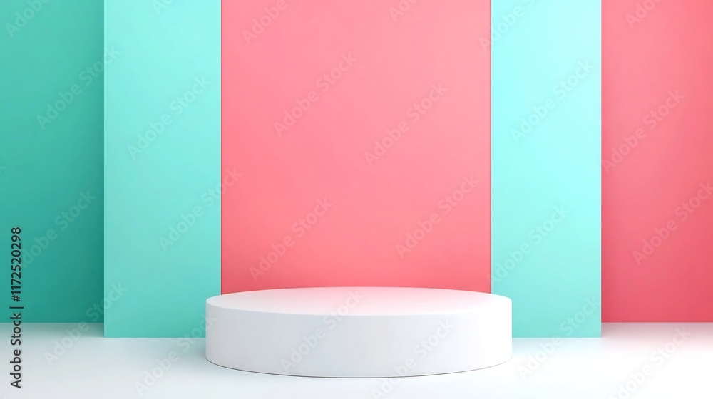 Poster minimalistic usa flag themed abstract 3d render with wide copy space