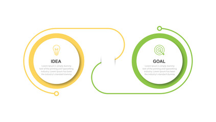 2 step process infographic template vector elementPrint