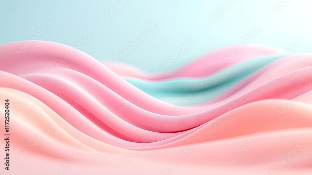 Poster waves abstract background concept. soft, flowing waves of pastel colors create a calming and soothin