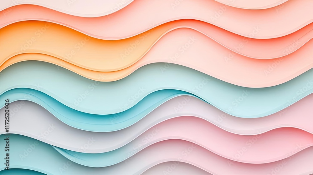 Aufkleber waves abstract background concept. colorful abstract waves created with layered paper textures and v