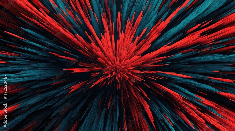 Poster splash abstract background idea. vibrant abstract patterns with dynamic red and blue colors, evoking