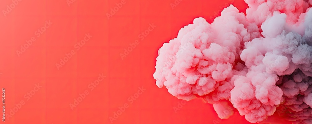 Aufkleber splash abstract background idea. colorful smoke cloud on a vibrant red background creating an abstra