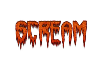 Scream 3d text effect transparent style