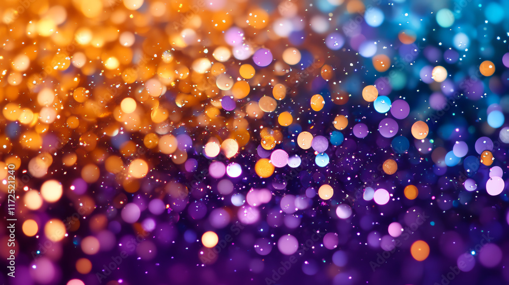 Aufkleber a vibrant display of colorful bokeh lights creating an abstract background, ideal for festive themes