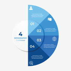 Circle chart infographic template with 4 options for presentations