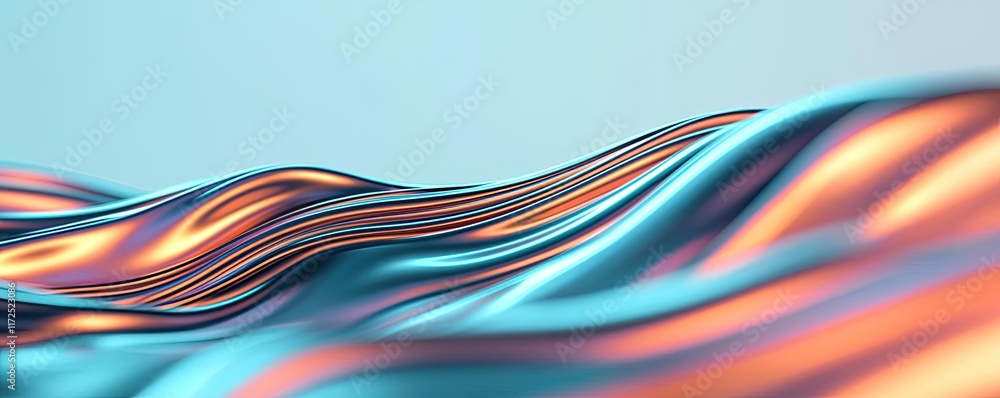 Poster metallic abstract background idea. abstract colorful waves create a stunning visual landscape of flu