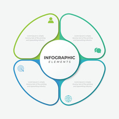 Circle chart infographic template with 4 options for presentations