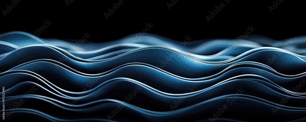 Aufkleber waves abstract background concept. abstract waves in shades of blue create a serene and calming ocea