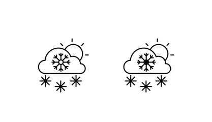 Cloud Sun Snow icon design with white background stock illustration