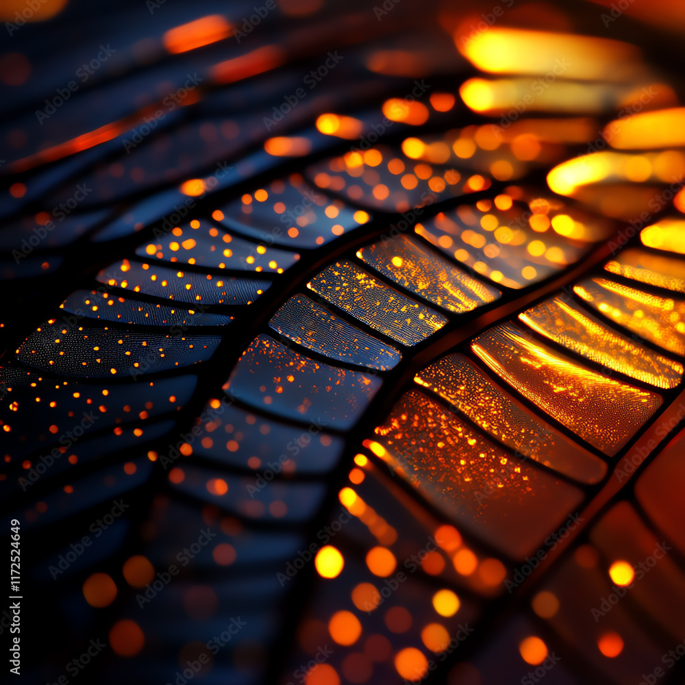Poster abstract close-up of illuminated textures highlighting vibrant patterns and colors, perfect for arti