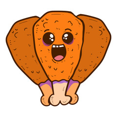 three fried chicken for food logo