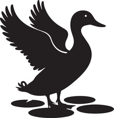 Duck silhouette illustration vector .