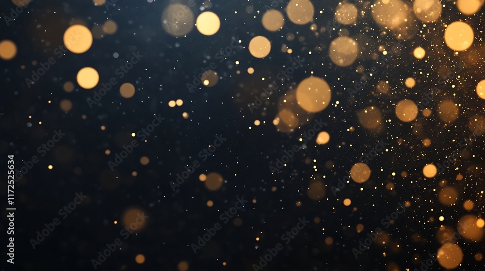 Aufkleber soft golden bokeh lights against a dark background with clear space for text overlay or other