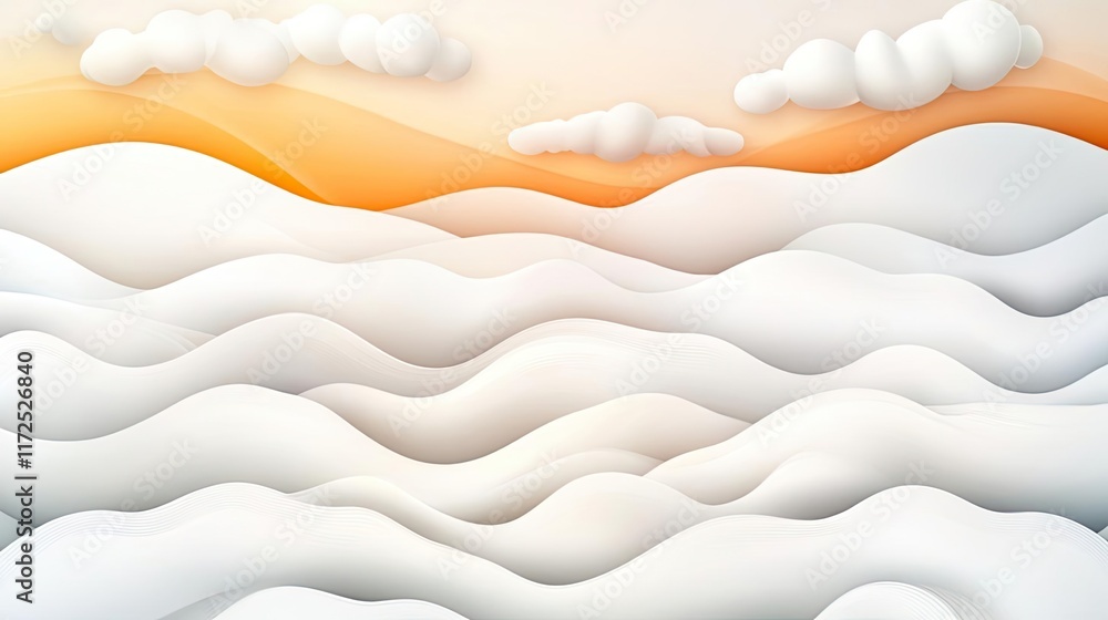 Poster smoke abstract background concept. abstract illustration of waves and clouds in soft pastel colors c