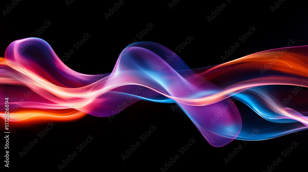 Aufkleber colorful abstract waves of light create a mesmerizing visual effect, perfect for backgrounds or digi