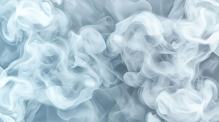 Obraz premium Smoke abstract background concept. Soft, swirling white smoke on a tranquil blue background, evoking calm and mystery.