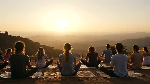 Celebrating International Yoga Day at Sunrise on Hilltop