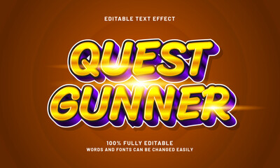 quest gunner editable text effects with a game and play theme