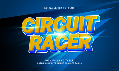 circuit racer editable text effects with a race and game theme