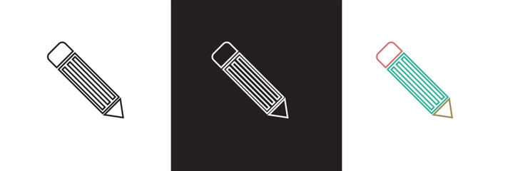 Pencil icon vector.  isolated on white and black background. vector illustration. EPS 10