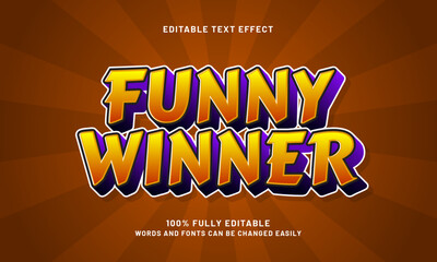 funny winner editable text effects with a game and kids theme