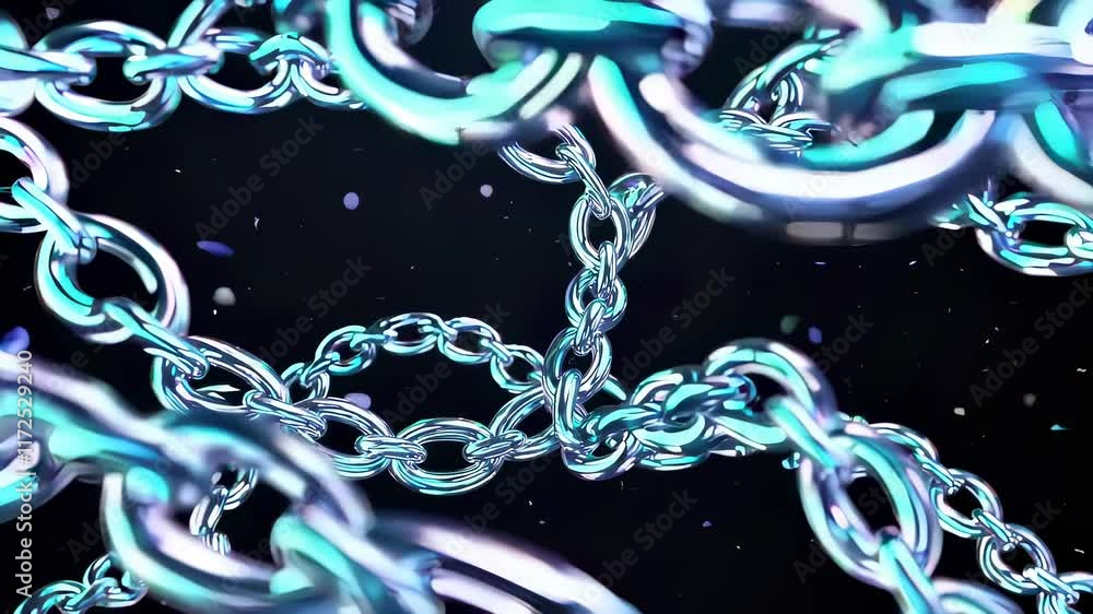 Poster chains intertwine in an artistic display of form and motion seamless looping